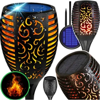 Venkovní osvětlení Solární lampa LED zahradní zápichová sada x4 pochodeň XXL EFEKT PLAMENE
