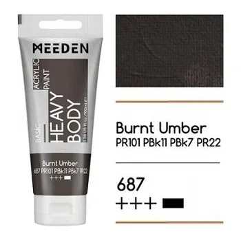 Vodová barva Akrylová barva Meeden 100ml – 687 Burnt Umber