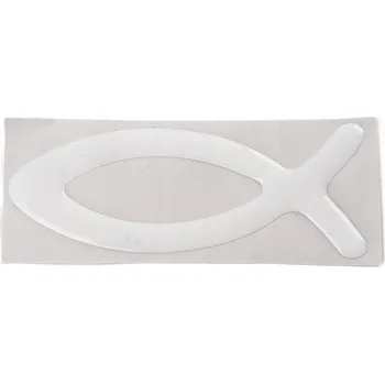 Samolepicí dekorace na vozidlo Samolepka rybička bílá 11 x 3,5 cm