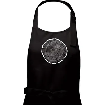 Kuchyňská zástěra Letokruhy 85 bez věku - Pánská zástěra na vaření - Univerzální velikost ( Černá )