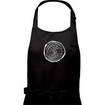 Kuchyňská zástěra Letokruhy 15 bez věku - Dámská zástěra na vaření - Univerzální velikost ( Černá )