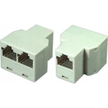 Konektor Rozbočovač RJ45, bílý, samice konektor