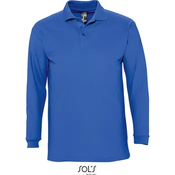 Pánské oblečení SOL's Collection Polokošile Winter II, piqué, dlouhý rukáv, pánská COT25135345003-royal blue L Modrá královská