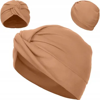 Čepice Nandy turban bavlna béžový, univerzální velikost