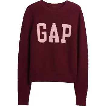 Dámský svetr Dámský svetr GAP V-FRCH- LOGO SWEATER XXL Vínová, Růžová