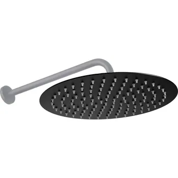 Sprchová hlavice Hlavová sprcha se sprchovým raménkem, kulatá Rea P0501 25 cm, černá mat