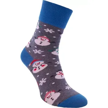 Pánské ponožky Dospělé vánoční ponožky Sněhuláci - 43-46 / šedá