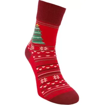 Pánské ponožky Dospělé vánoční ponožky Stromeček - 43-46 / červená