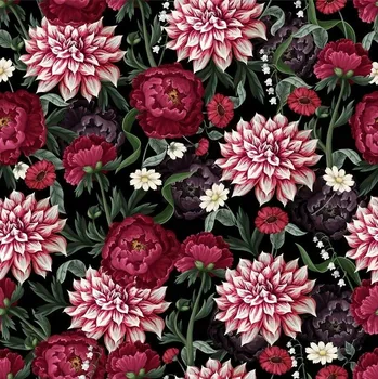 Vodotěsná látka oxford vzor JIŘINY PIVOŇKY