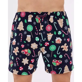 Trenýrky Pánské vánoční trenýrky Candy - M / tmavě modrá