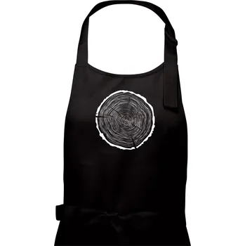 Kuchyňská zástěra Letokruhy 60 bez věku - Dámská zástěra na vaření - Univerzální velikost ( Černá )