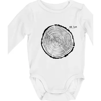 Kojenecký body Letokruhy - 40 - Body kojenecké s dlouhým rukávem - Dlouhý r. do 3 měs ( Bílá )