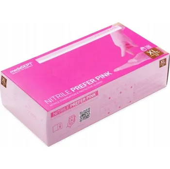 Vyšetřovací rukavice Nitrilové rukavice bez pudru růžové XL 100 Ks medaSEPT NITRILE PREFER PINK