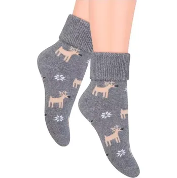 Dětské froté ponožky Vánoce - 20-22 / šedá