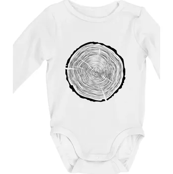 Dětská móda Letokruhy 60 bez věku - Body kojenecké s dlouhým rukávem - Dlouhý r. do 3 měs ( Bílá )