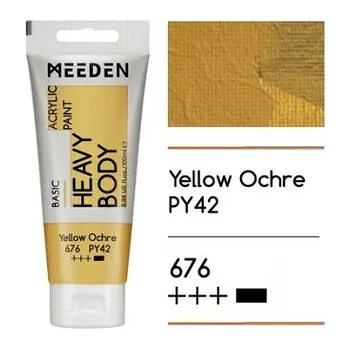Vodová barva Akrylová barva Meeden 100ml – 676 Yellow Ochre