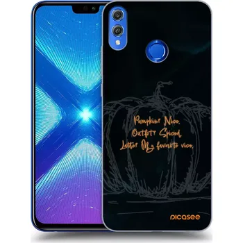 Pouzdro na mobilní telefon Picasee silikonový průhledný obal pro Honor 8X - Pumpkin