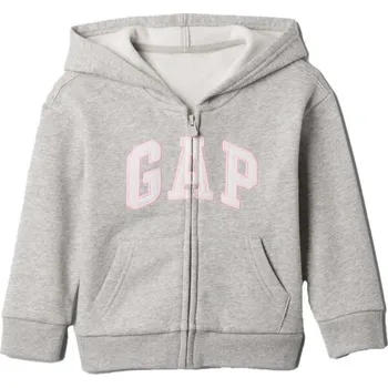 Chlapecká mikina Dětská mikina GAP V-LOGO FZ 2YRS Šedá, Bílá, Růžová