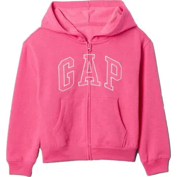Dámská mikina Dívčí mikina GAP V-BAS HERITAGE FZ XXL Růžová, Bílá