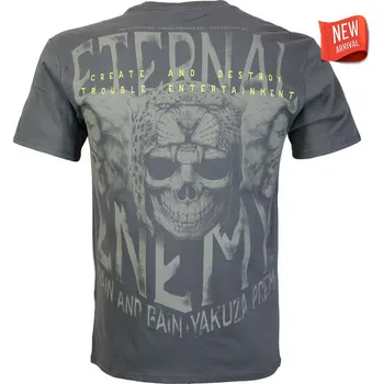 Pánské tričko Yakuza Premium Selection Tričko Yakuza Premium 3903 - dark grey, Eternal Enemies Los Angeles Velikost: 4XL