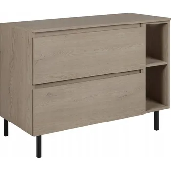 Koupelnový nábytek Koupelnová skříňka pod umyvadlo 100 cm Regál Přední strana Dub Tmavý DESKA Nohy Kovové
