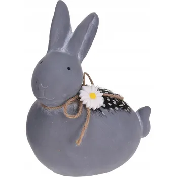 Velikonoční dekorace Velikonoční keramický zajíc 16cm, betonový vzhled, ležící