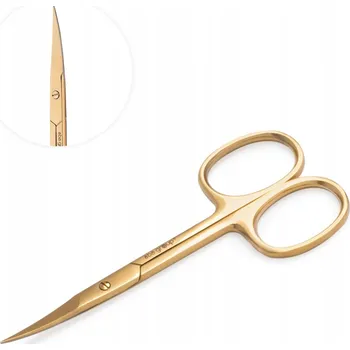 Nůžky na nehty a nehtovou kůžičku, kosmetické, zahnuté, ostré, zlaté Aba Group 2103