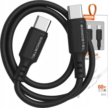Datový kabel Kabel Somostel USB-C - USB-C 1,2 m černý