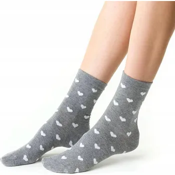 Dámské ponožky PONOŽKY dámské bavlněné s vláknem LUREX šedé Comet Steven *38-40