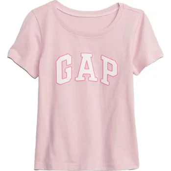 Dívčí tričko GAP V-HS SS LOGO T 12-18M Růžová, Bílá
