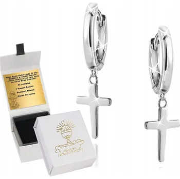 Náušnice STŘÍBRNÉ NÁUŠNICE KŘÍŽE KŘÍŽKY 925 VISACÍ