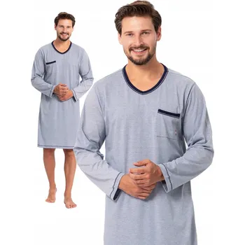 Pánská noční košile Hotberg BIG BALTAZAR – komfortní pánská noční s dlouhým rukávem 4XL