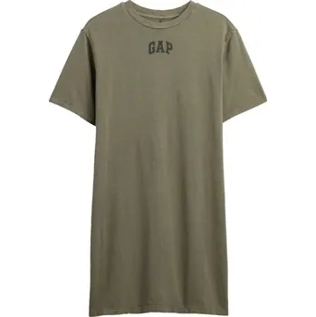 Dámské šaty Dámské šaty GAP V-FRCH LOGO TEE DRESS M Khaki