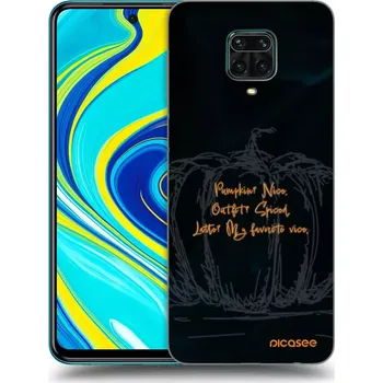 Pouzdro na mobilní telefon Picasee silikonový černý obal pro Xiaomi Redmi Note 9S - Pumpkin