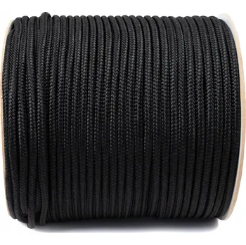 Lany POLYPROPYLENOVÉ LANO Lodní Lano Černé Pletené 8mm 1M