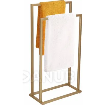 Stojan na ručníky dvouramenný - 84x45x21,5 cm - zlatý