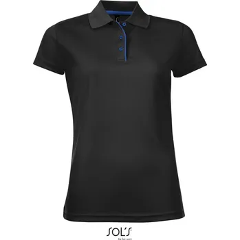 Pánské tričko SOL's Collection Polokošile Performer Women, piqué, sportovní, krátký rukáv, dámská COT25119800201-black S Černá