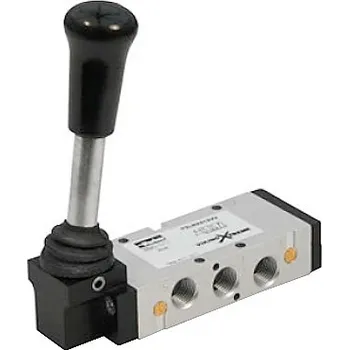 Instalatérský materiál Pneumatický ventil G1/4", 5/3, páka/páka, uzavřená středová poloha udržovaná ve třech polohách, 16 bar Parker P2LBX61222