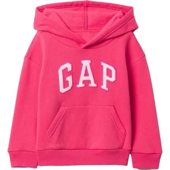 Dívčí mikina Dívčí mikina GAP V-FRCH - LOGO PO FLC 2YRS Růžová, Bílá