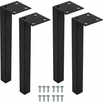 Obraz Sada 4x noha k nábytku černá loft H-20 cm patka nohy