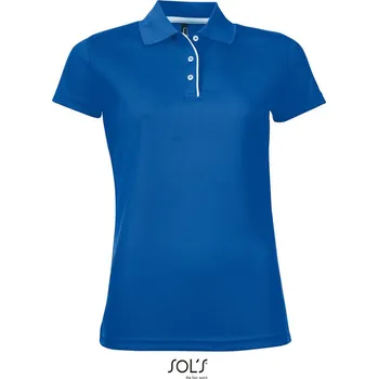 Pánská móda SOL's Collection Polokošile Performer Women, piqué, sportovní, krátký rukáv, dámská COT25119845001-royal blue S Modrá královská
