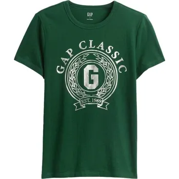 Dámské tričko GAP V-FRCH SS FAV CREW GRAPHIC L Zelená, Bílá