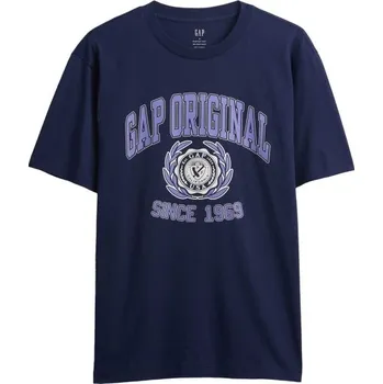 Pánské oblečení Pánské tričko GAP V-FRCH SS GAP VINTAGE GRAPHICS S Tmavě modrá, Fialová