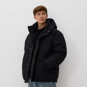 Dámské oblečení Reserved - Prošívaná bunda s kapucí - černý - 7121H-99X - 7121H-99X-S