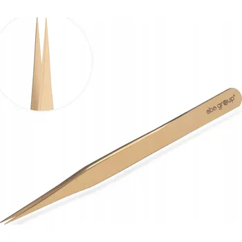 Péče o řasy a obočí Pinzeta na řasy Aba group zlatá