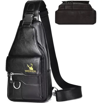 PÁNSKÁ TAŠKA NA HRUDNÍK, CROSSBODY TAŠKA PŘES RAMENO Z KŮŽE