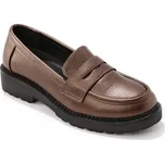 Metalické mokasíny bronzová 37