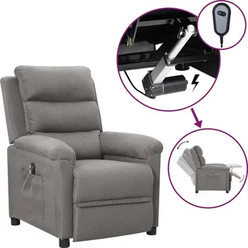 Křeslo zahrada-XL Elektrické polohovací křeslo světle šedé textil 3098963