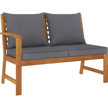 Zahradní lavice zahrada-XL Zahradní lavice 114,5 cm tmavě šedá poduška masivní akácie 311837