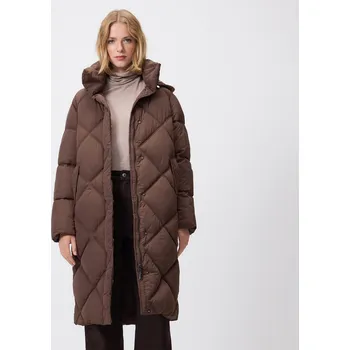 Reserved - Dlouhá bunda s kapucí - tmavě hnědá - 713HD-89X - 713HD-89X-S